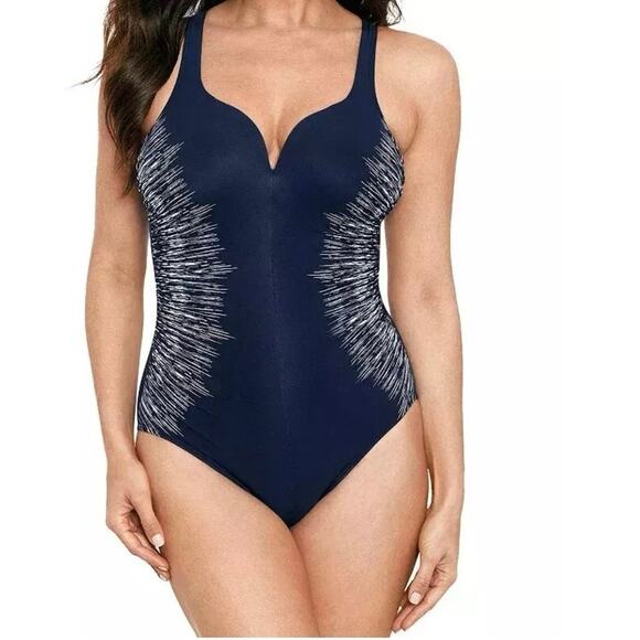 MIRACLESUIT "SILVER SHORES TEMPTRESS" one piece swimsuit in Midnight, A32 - Picture 5 of 7